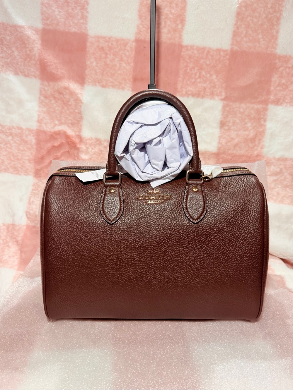 Coach Rowan Large Satchel Bag in MAPLE with gold hardware NWT
